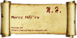 Mercz Héra névjegykártya